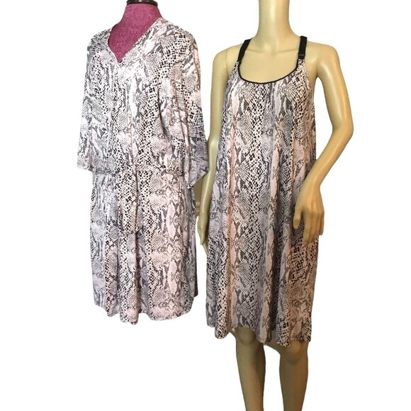 Secret Treasures 2-Piece Snakeskin Print Nightgown & Robe Set - Picture 4 of 11